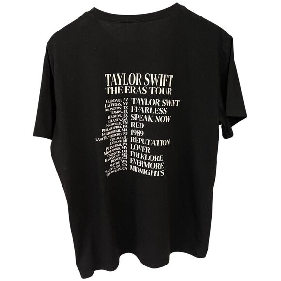 Taylor Swift The Eras Tour T-Shirt Sx XL Black Graphic Tee Album Cover Fan Merch - Picture 2 of 6